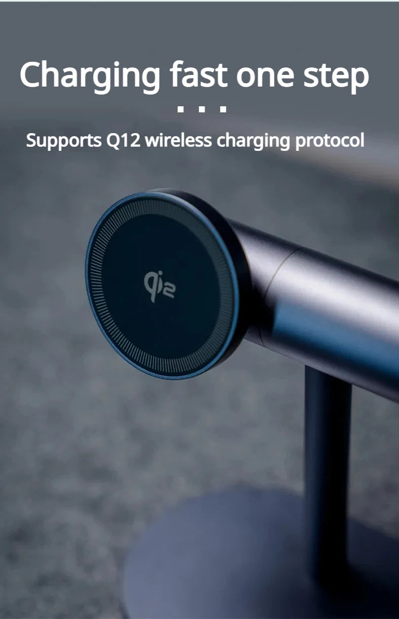 7-in-1 Magnetic Wireless Charging Stand — 25W Qi2.2 Fast Charger with Cooling Fan & LED for iPhone, Watch & AirPods Kairos & Co.