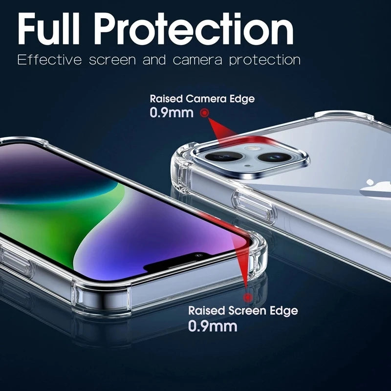 Shockproof Clear Silicone Phone Case for iPhone 7–15 Series | Transparent Soft Protective Cover Kairos & Co.