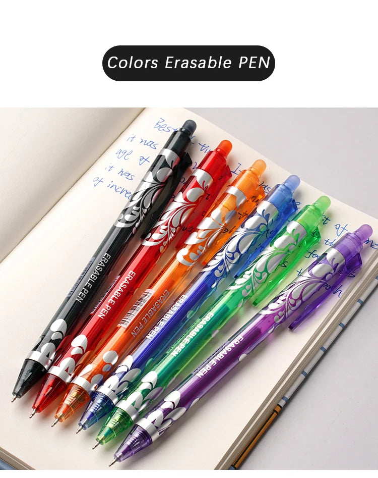 Erasable Gel Pen Set – 6-Color Kawaii Stationery, 0.5mm Divina Constitutio