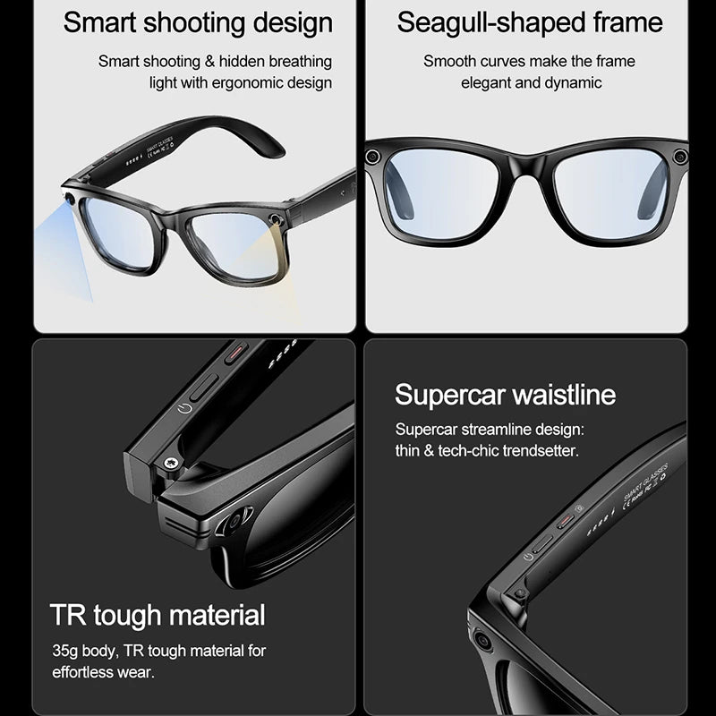 LIGE AI Smart Glasses – Camera Sunglasses with Bluetooth Calling Divina Constitutio