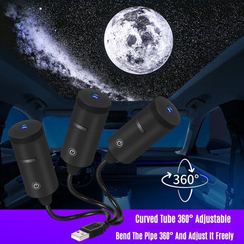 StarScape Projector illuminating a room with stars and galaxies, creating a serene night sky ambiance.