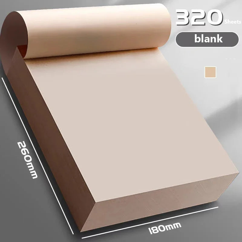 320 Sheets Draft Paper Notebook – Thickened, Ruled & Blank Pages for Student Study, Math Practice & Drawing Kairos & Co.