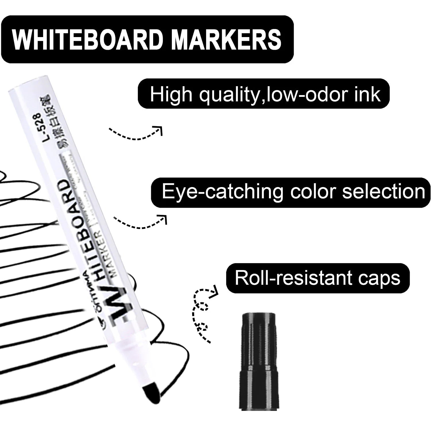 4-Color Dry Erase Markers – Non-Toxic Whiteboard Pens for Office, School & Home Kairos & Co.