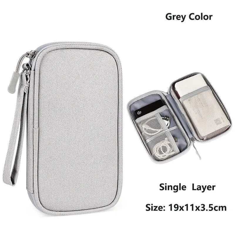 Data Cable Storage Bag Waterproof Portable Carry Case  Storage Bag Travel Organizer Bag for Cable Cord USB Charger Kairos & Co.