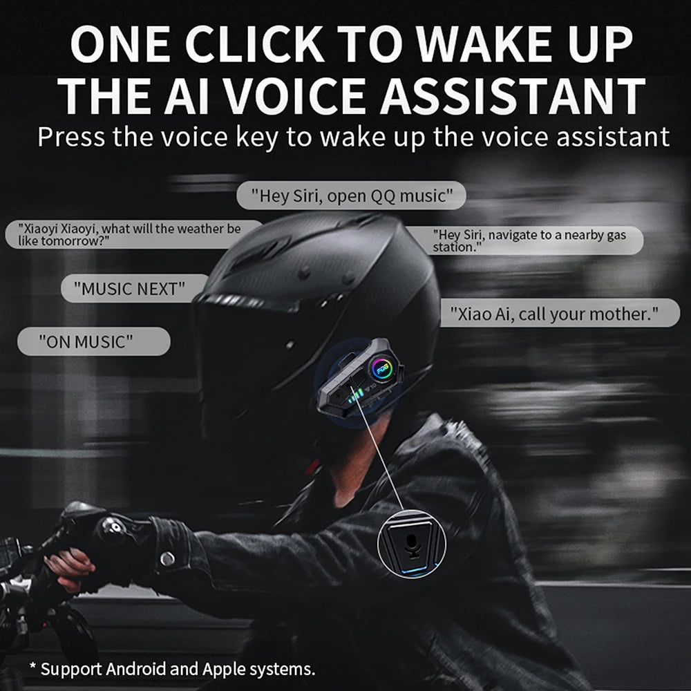 Bluetooth 5.3 Helmet Headset Wireless Hands-free Call Phone Kit Motorcycle Waterproof Earphone MP3 Music Player Speaker for Moto Kairos & Co.