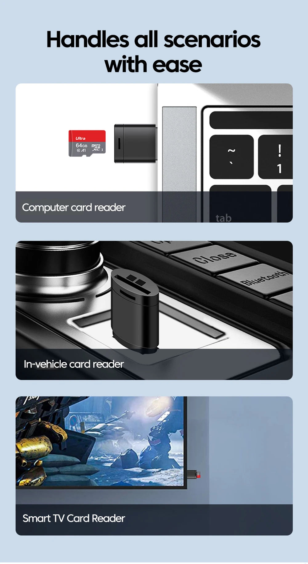USB 2.0 Micro SD Card Reader – Portable TF Card Adapter (Up to 2TB) Divina Constitutio
