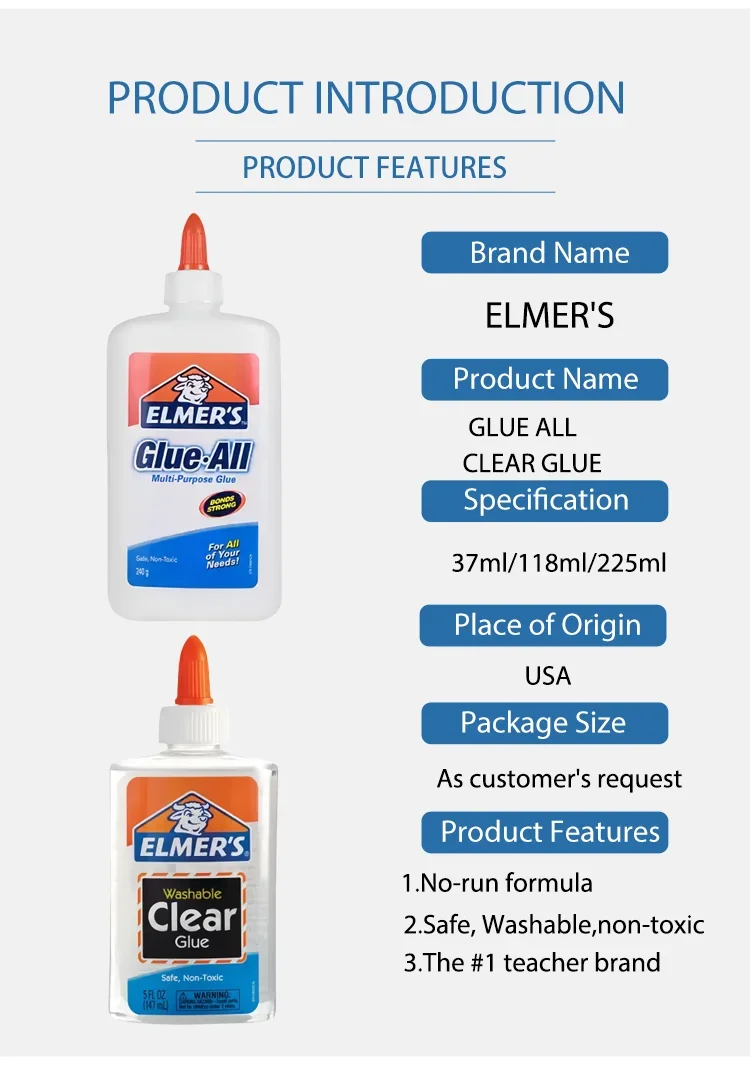 Elmer's Glue-All White Washable Liquid School Glue – 225ml/473ml Divina Constitutio