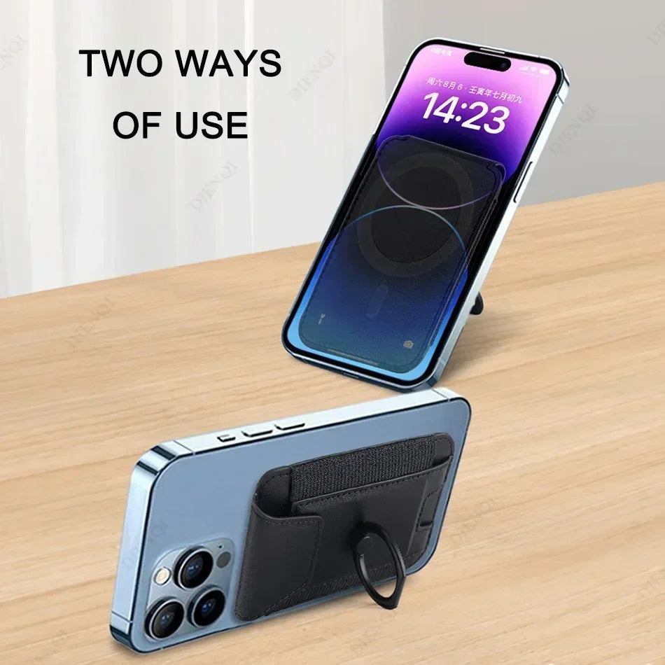 MagSafe Phone Wallet Case with Ring Stand & Flap Cover – PU Leather Magnetic Card Holder for iPhone 12/13/14/15/16 Pro Kairos & Co.