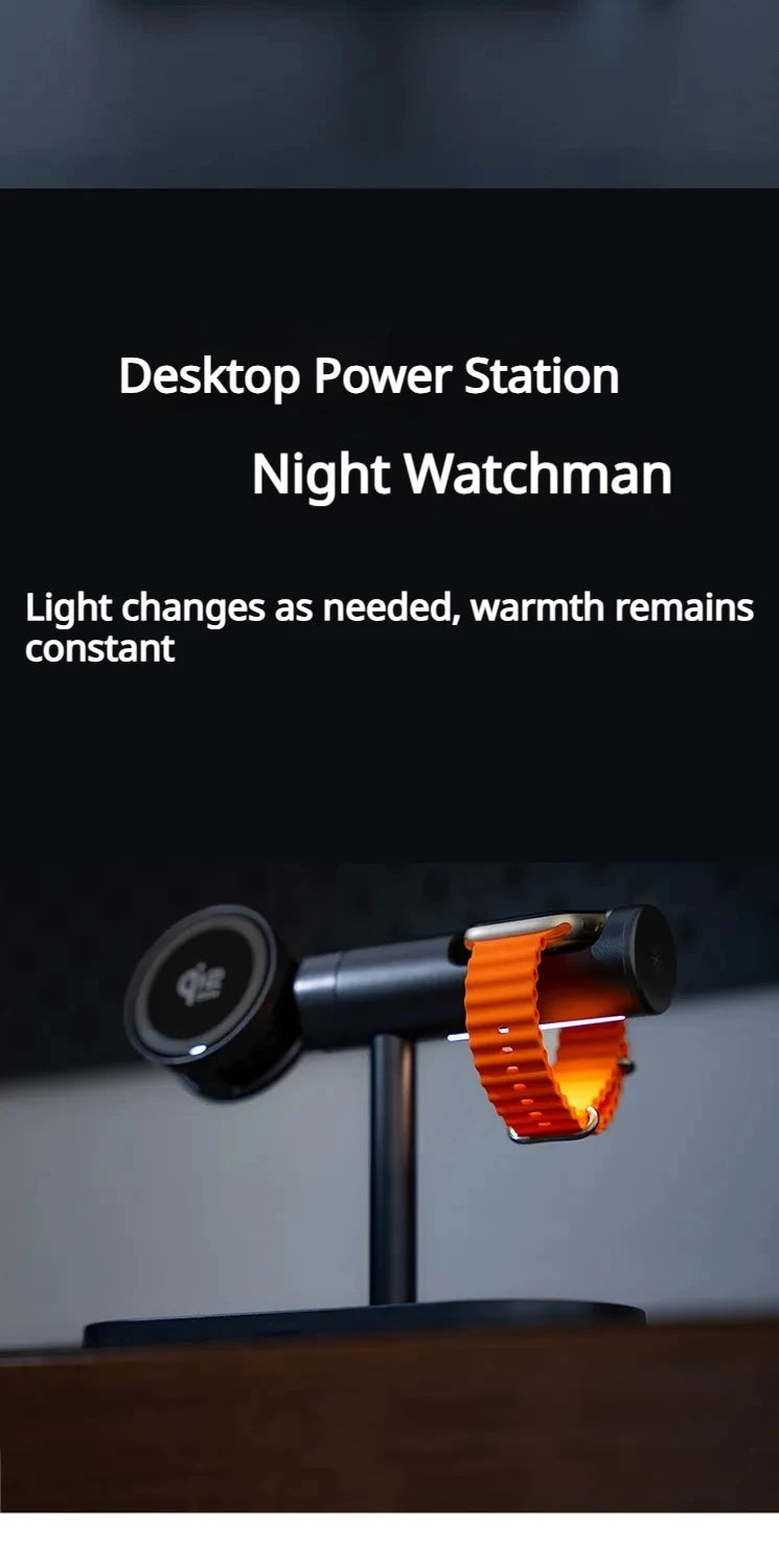 7-in-1 Magnetic Wireless Charging Stand — 25W Qi2.2 Fast Charger with Cooling Fan & LED for iPhone, Watch & AirPods Kairos & Co.
