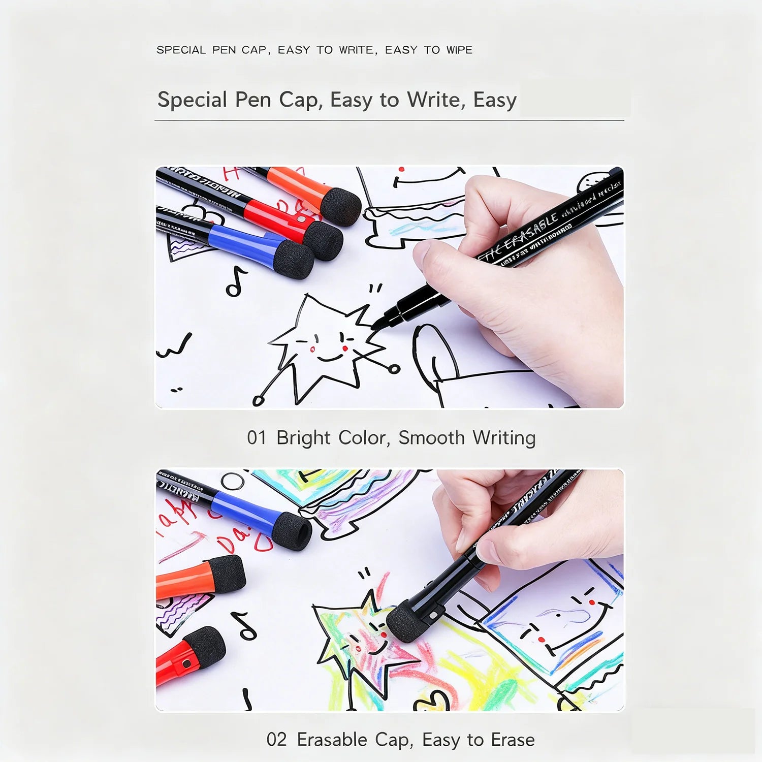 12-Color Dry Erase Marker Set – Magnetic Whiteboard Pens with Eraser Cap Kairos & Co.