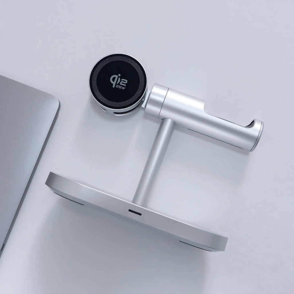 7-in-1 Magnetic Wireless Charging Stand — 25W Qi2.2 Fast Charger with Cooling Fan & LED for iPhone, Watch & AirPods Kairos & Co.