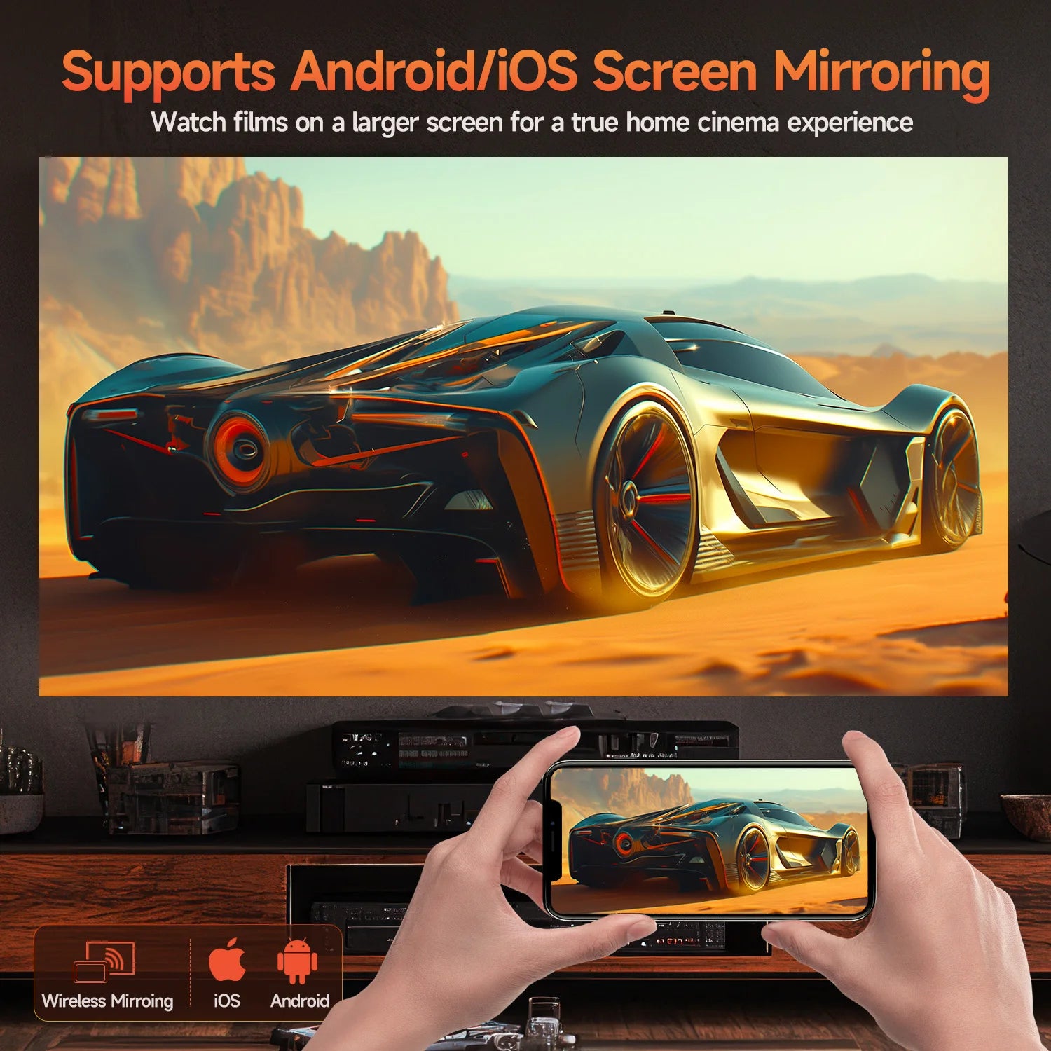 Magcubic HY450MAX 1100ANSI Android 14 Portable Outdoor Projector 1080P Auto Focus 8K Support WIFI6 Beam Mini Projector Kairos & Co.