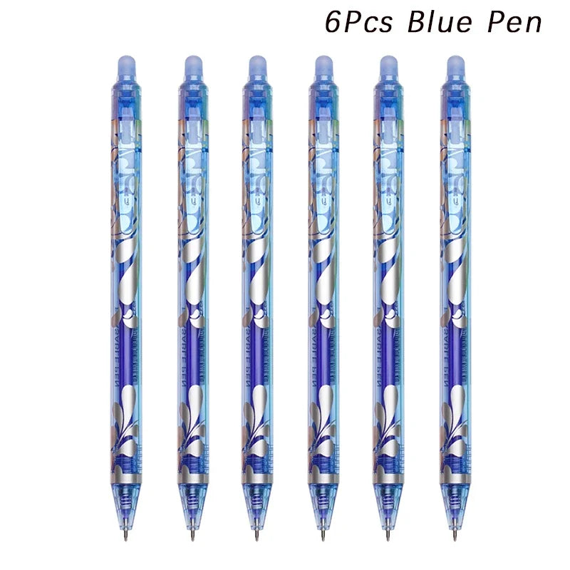 Erasable Gel Pen Set – 6-Color Kawaii Stationery, 0.5mm Divina Constitutio