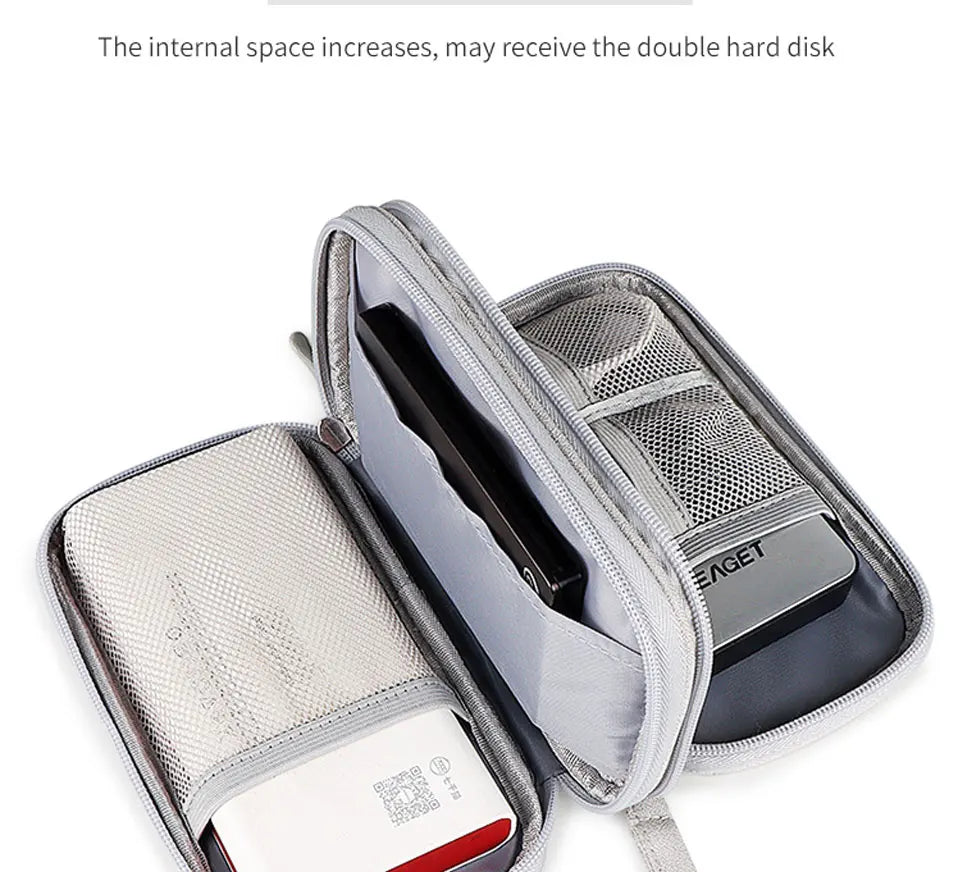 Data Cable Storage Bag Waterproof Portable Carry Case  Storage Bag Travel Organizer Bag for Cable Cord USB Charger Kairos & Co.