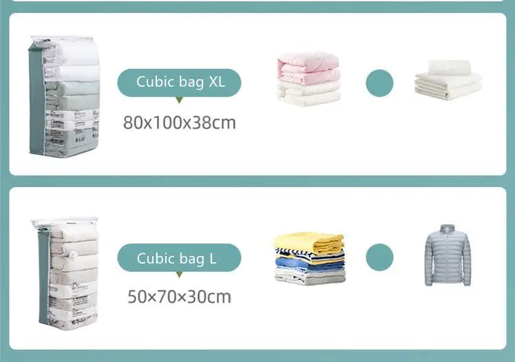 No Need Pump Vacuum Bags Large Plastic Storage Bags for Storing Clothes Blankets Compression Empty Bag Covers Travel Accessories Kairos & Co.