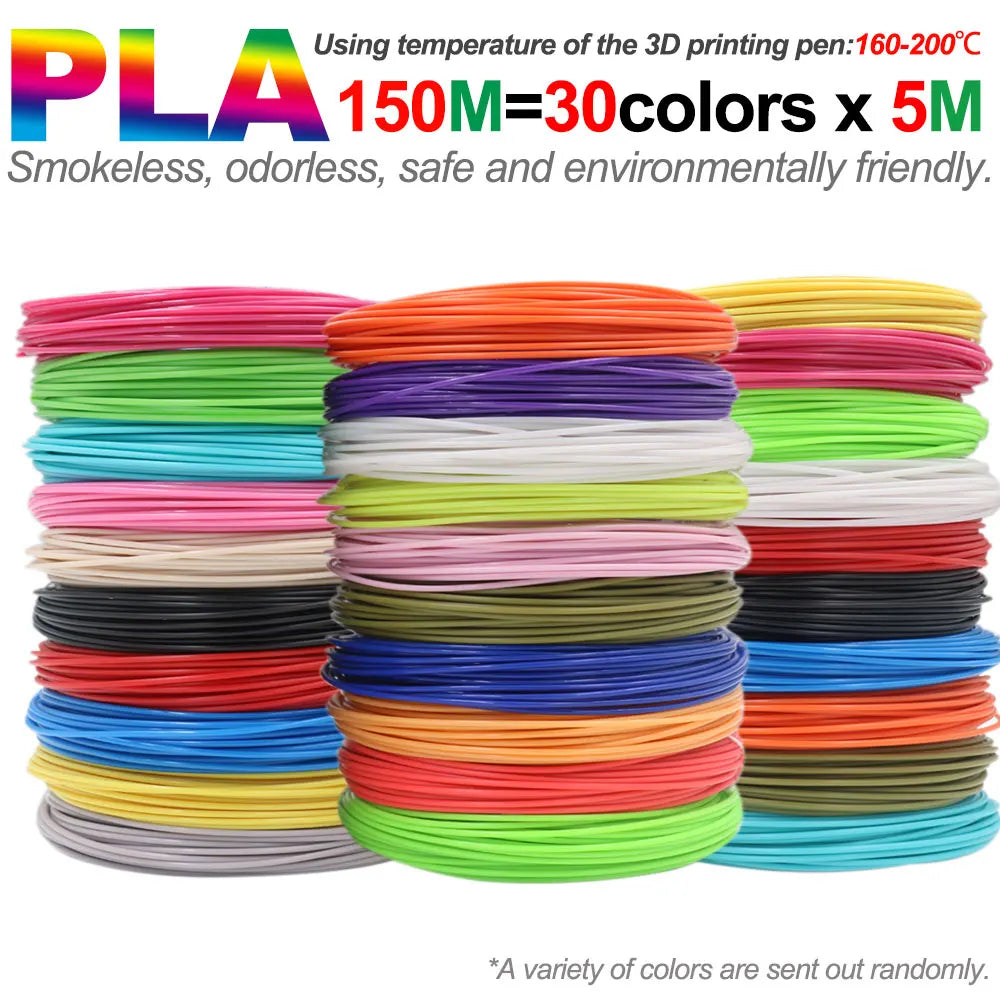 PLA Filament Refills for 3D Printing Pens — Odorless & Safe, Available in 50M–200M Kairos & Co.