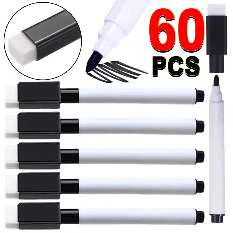 Magnetic Black Dry Erase Markers with Eraser Cap White Board Dry erase Markers Classroom Dry Wipe Pens for Home Office School Kairos & Co.