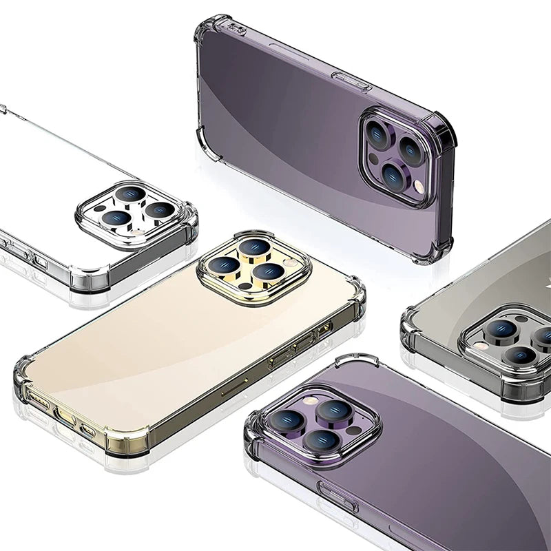 Shockproof Clear Silicone Phone Case for iPhone 7–15 Series | Transparent Soft Protective Cover Kairos & Co.