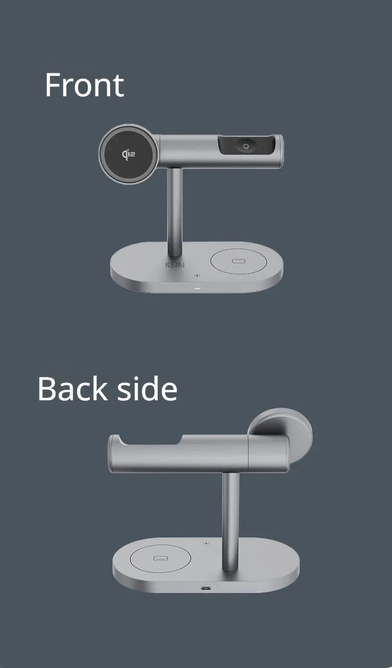 7-in-1 Magnetic Wireless Charging Stand — 25W Qi2.2 Fast Charger with Cooling Fan & LED for iPhone, Watch & AirPods Kairos & Co.