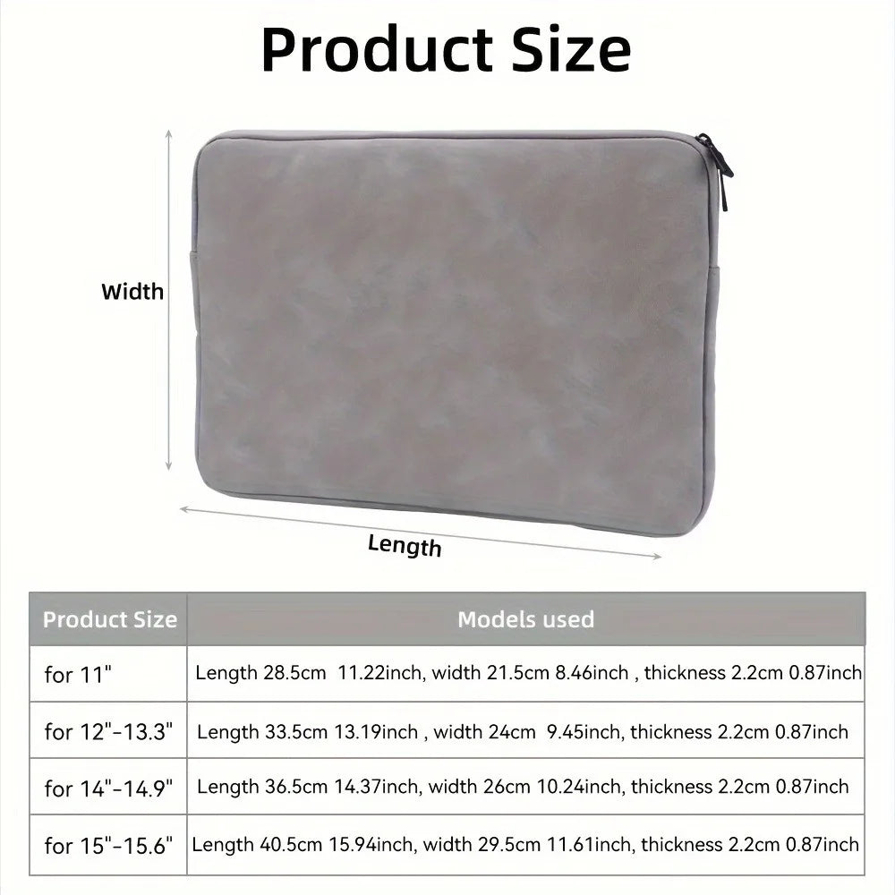 Slim PU Leather Laptop Case 11-15" – Protective Sleeve for MacBook & Tablets Divina Constitutio