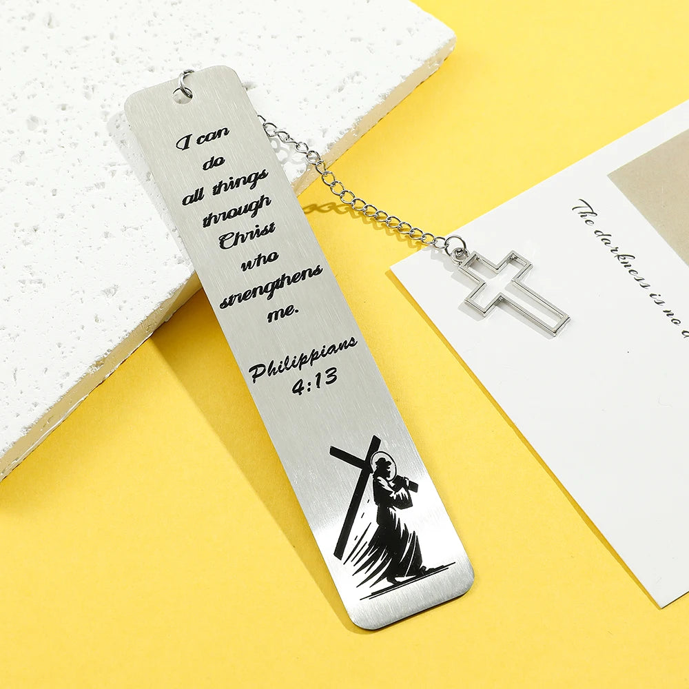 Cross Charm Metal Bookmark – Faith-Inspired Gift Divina Constitutio