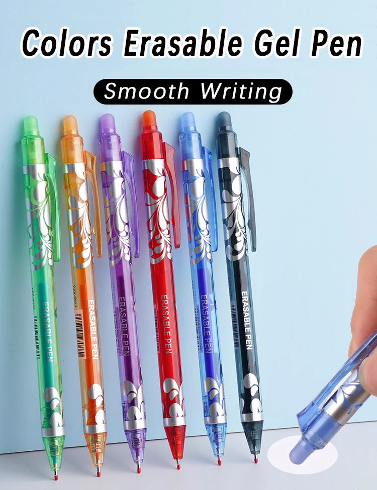 Erasable Gel Pen Set – 6-Color Kawaii Stationery, 0.5mm Divina Constitutio