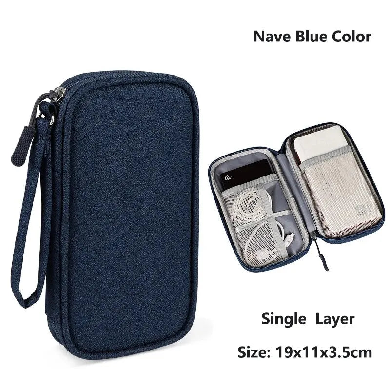 Data Cable Storage Bag Waterproof Portable Carry Case  Storage Bag Travel Organizer Bag for Cable Cord USB Charger Kairos & Co.