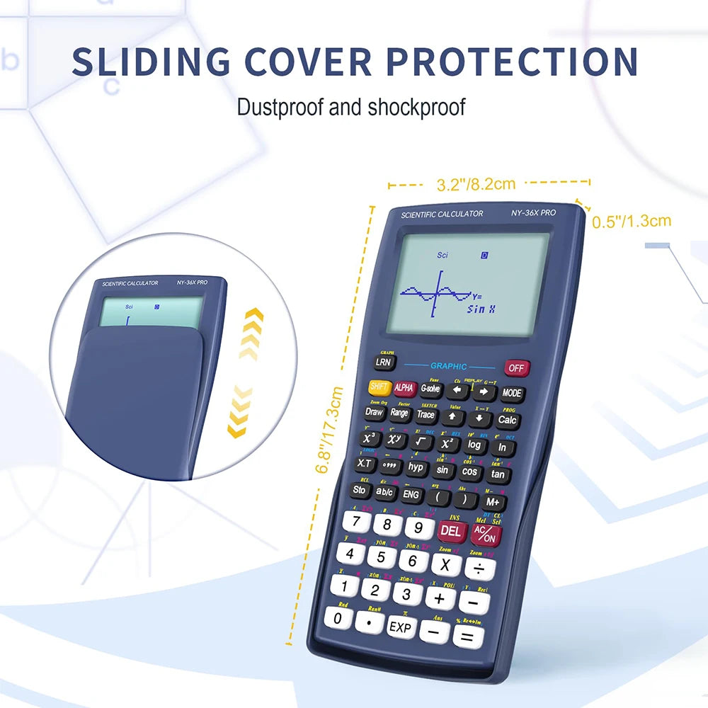 NEWYES 36X Pro Graphing Scientific Calculator – Graphic Science Calculator for Middle & High School, Blue Kairos & Co.