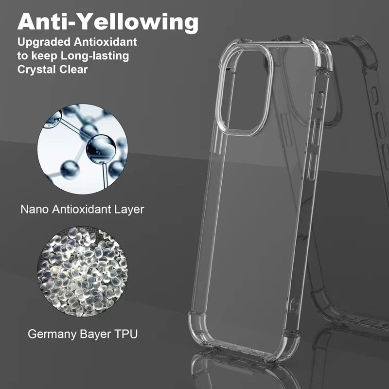 Shockproof Clear Silicone Phone Case for iPhone 7–15 Series | Transparent Soft Protective Cover Kairos & Co.