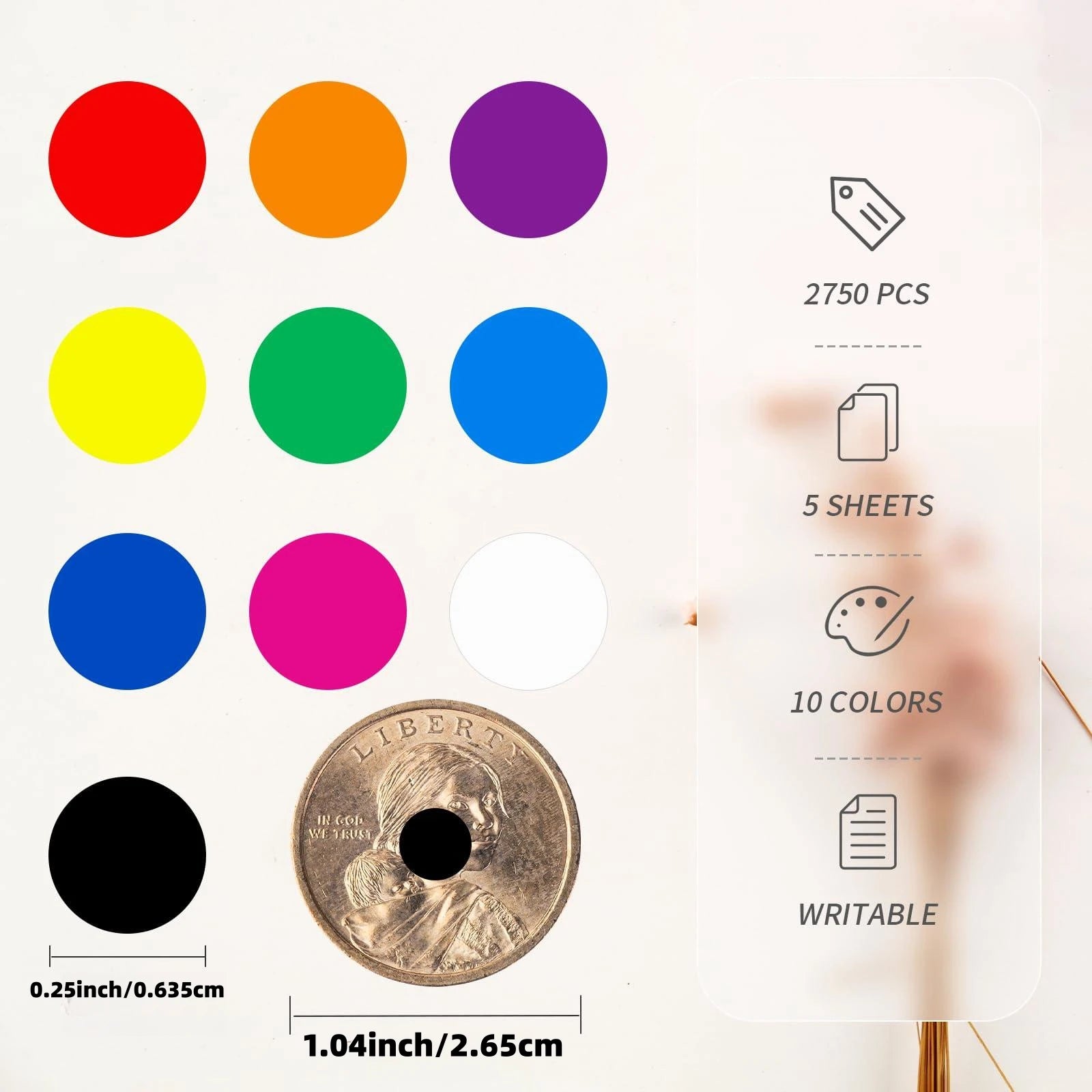 2750pcs Round Dot Stickers – Color Coding & Price Labels Divina Constitutio