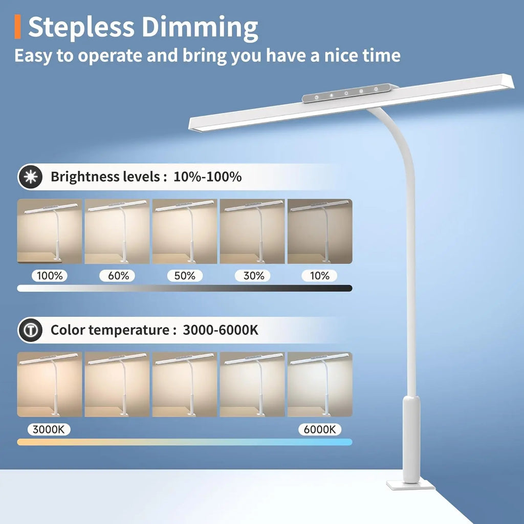 LED Desk Lamp with Clamp – 3 Color Modes & Stepless Dimming Kairos & Co.