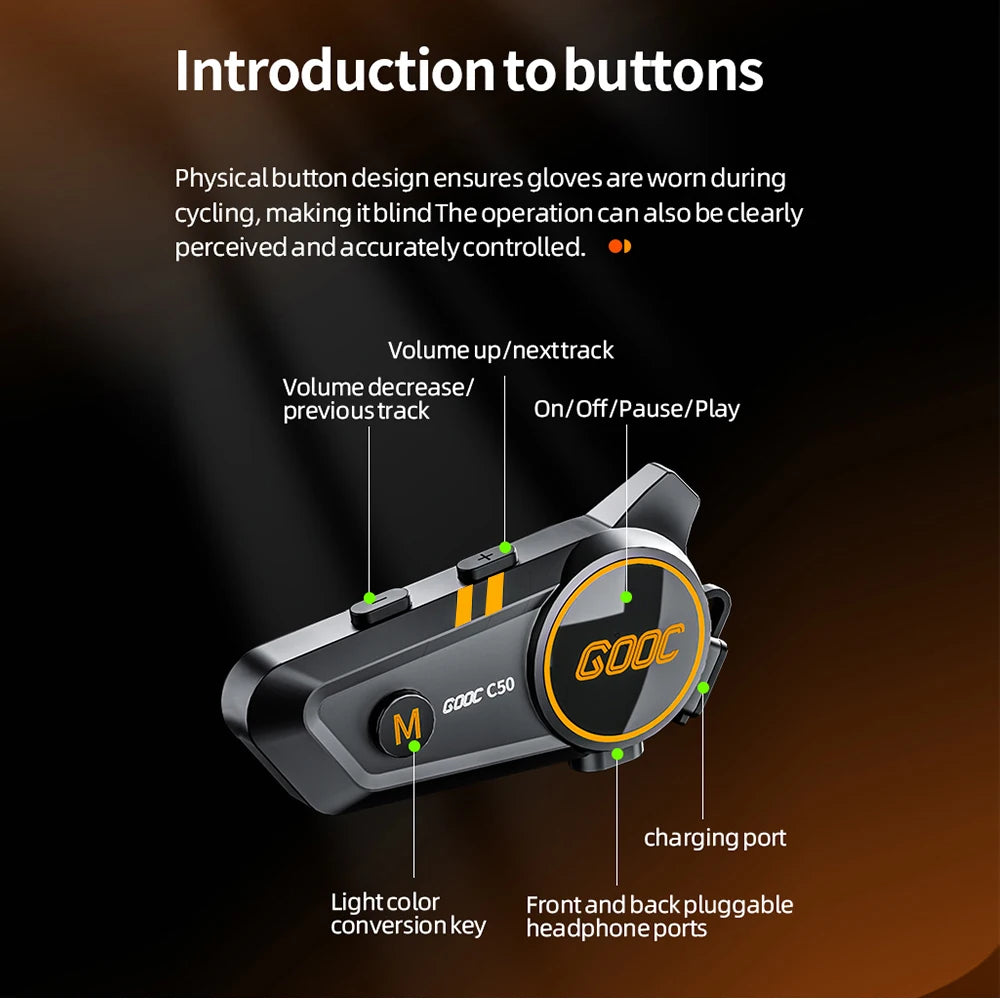 Bluetooth 5.3 Helmet Headset Wireless Hands-free Call Phone Kit Motorcycle Waterproof Earphone MP3 Music Player Speaker for Moto Kairos & Co.