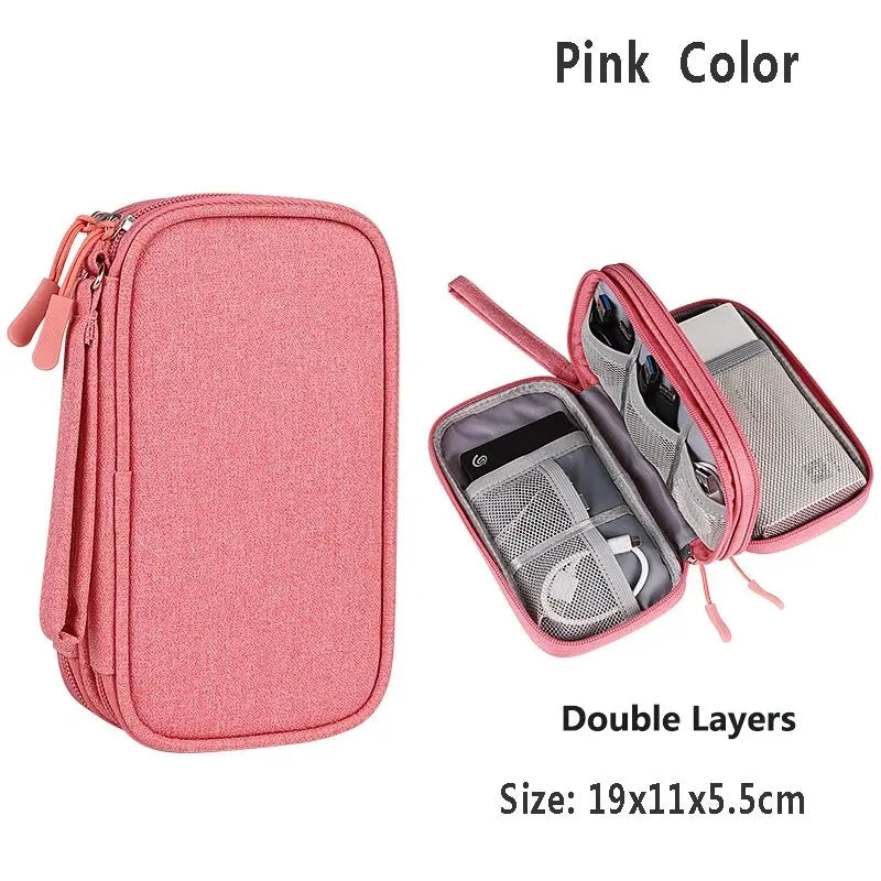 Data Cable Storage Bag Waterproof Portable Carry Case  Storage Bag Travel Organizer Bag for Cable Cord USB Charger Kairos & Co.