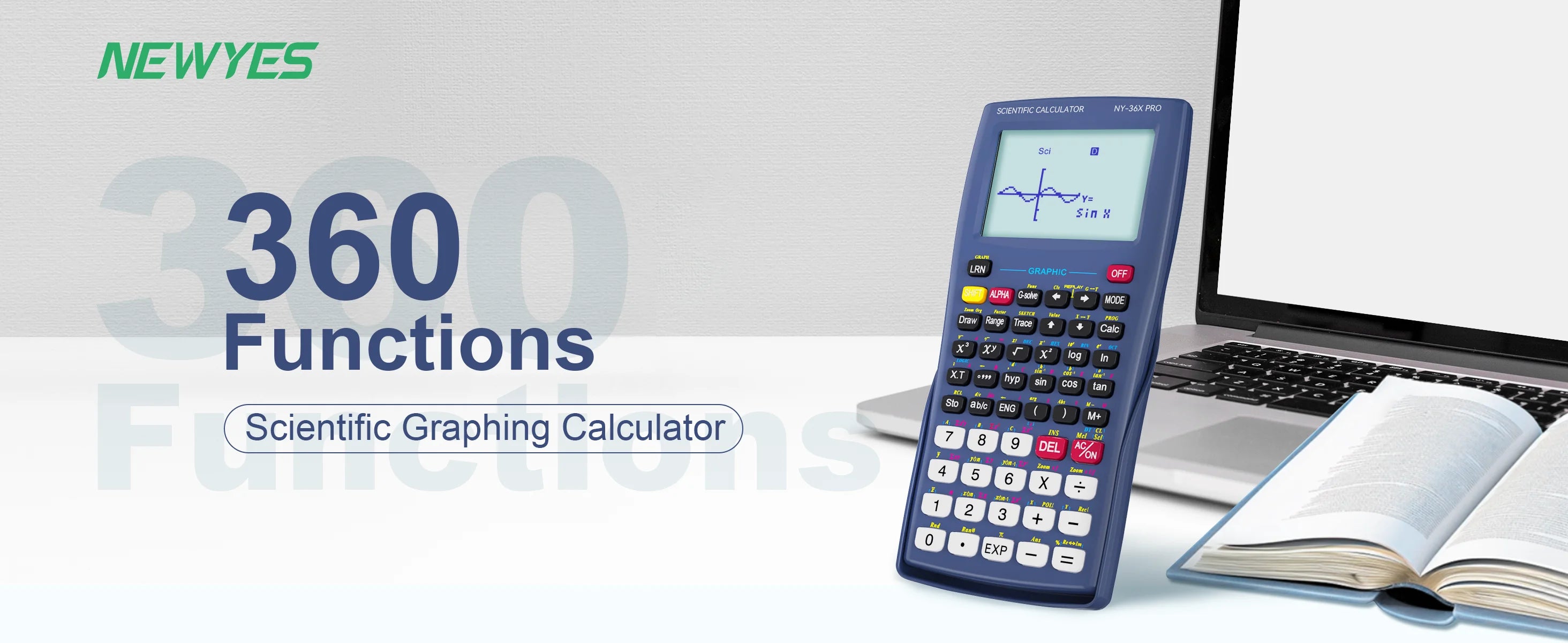NEWYES 36X Pro Graphing Scientific Calculator – Graphic Science Calculator for Middle & High School, Blue Kairos & Co.