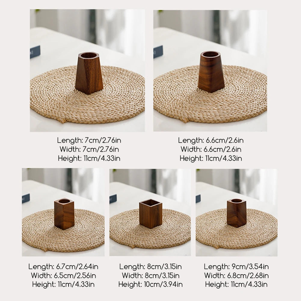 Walnut Wood Pen Holder – Vintage Desktop Stationery Organizer Kairos & Co.