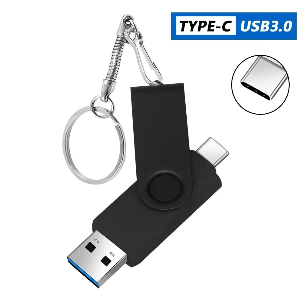 2-in-1 USB 3.0 & Type-C Flash Drive – Rotating Pendrive (16GB-256GB) Divina Constitutio