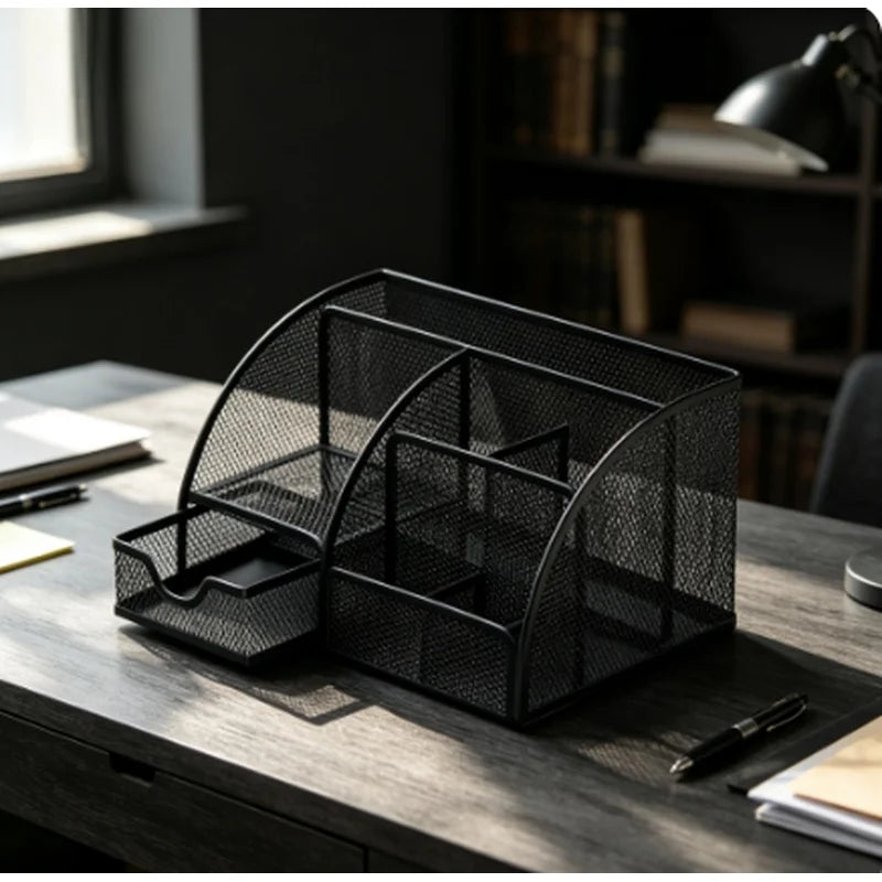 Large Capacity Metal Pen Holder & Desktop Storage Organizer Kairos & Co.