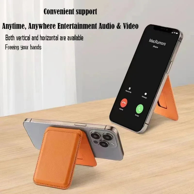 Magnetic Leather Wallet Case with Hidden Kickstand – MagSafe Compatible Card Holder for iPhone 16/15/14/13/12 Pro Max Kairos & Co.