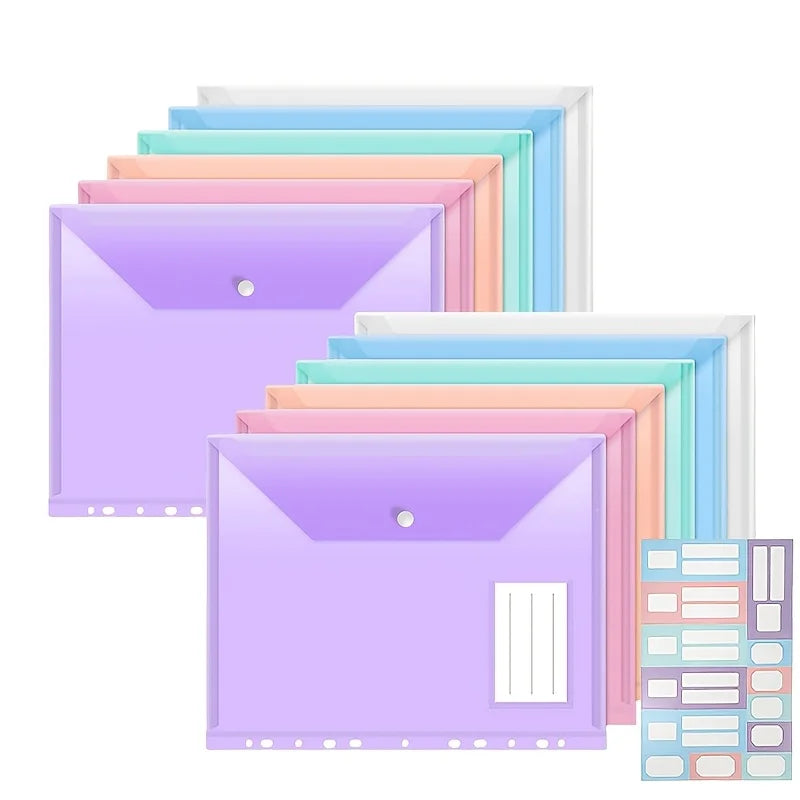11-Hole A4 Binder Pockets – Transparent File Bags with Label Pocket Divina Constitutio