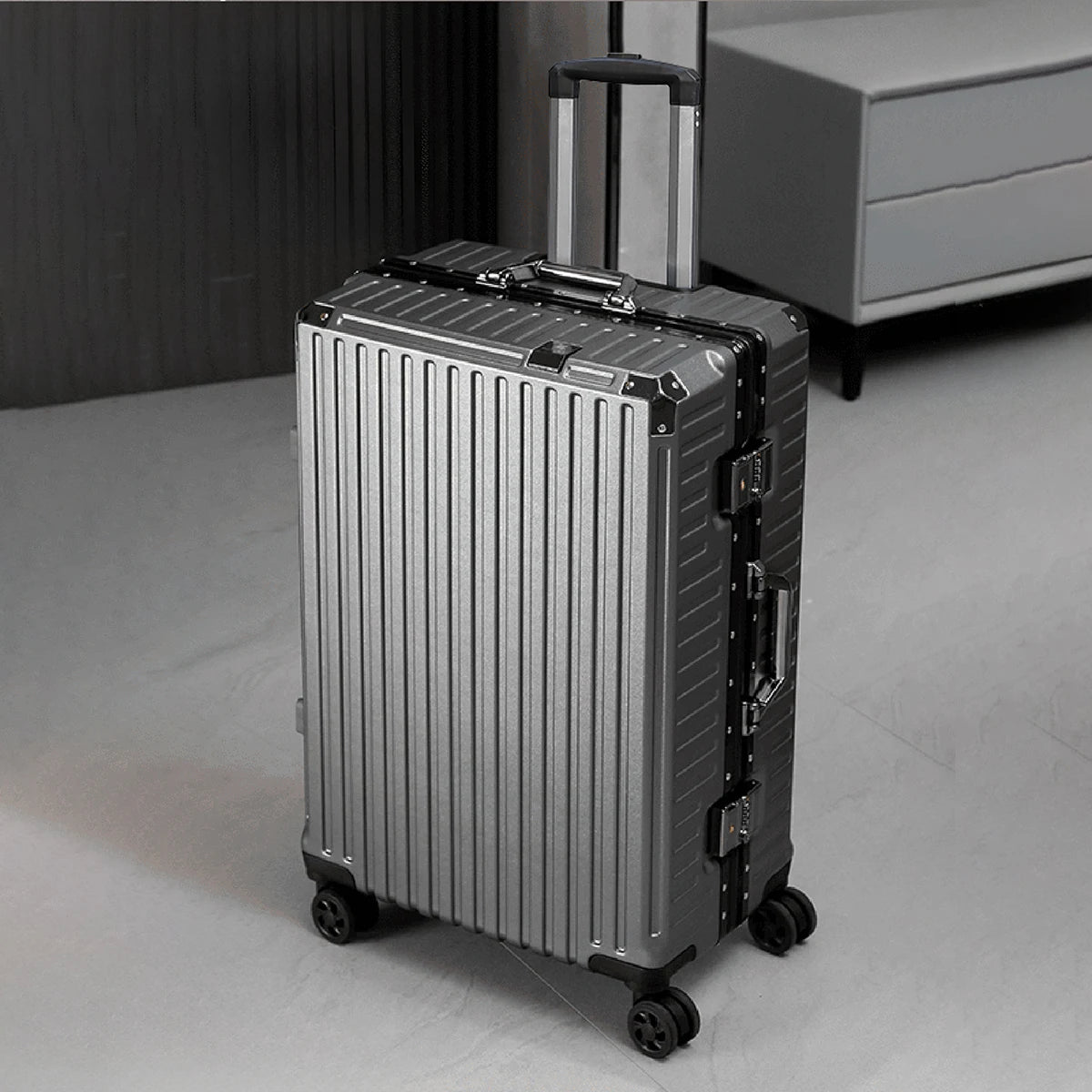 Trolley Luggage 20 24 26 28" Aluminum Frame Rolling Luggage Case USB Travel Suitcase on Wheels Combination Lock Carry on Luggage Kairos & Co.
