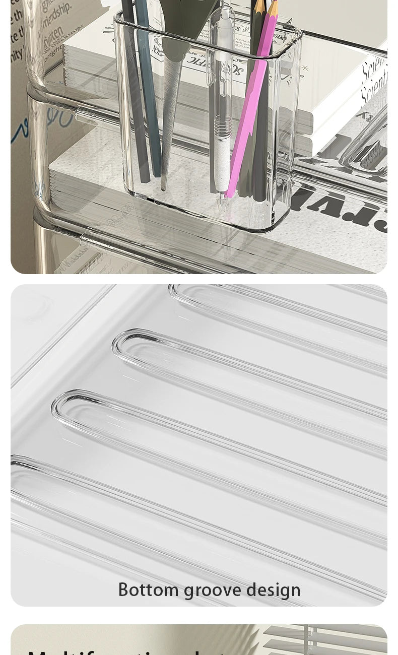 Clear Acrylic Desk Organizer (4-Pack) – Stackable Paper Trays Divina Constitutio