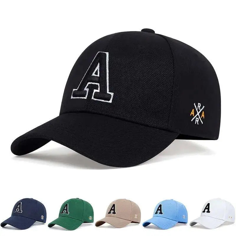 Unisex Simple Letter A Embroidery Baseball Caps Spring and Autumn Outdoor Adjustable Casual Hat Sunscreen Hat Stone's Store