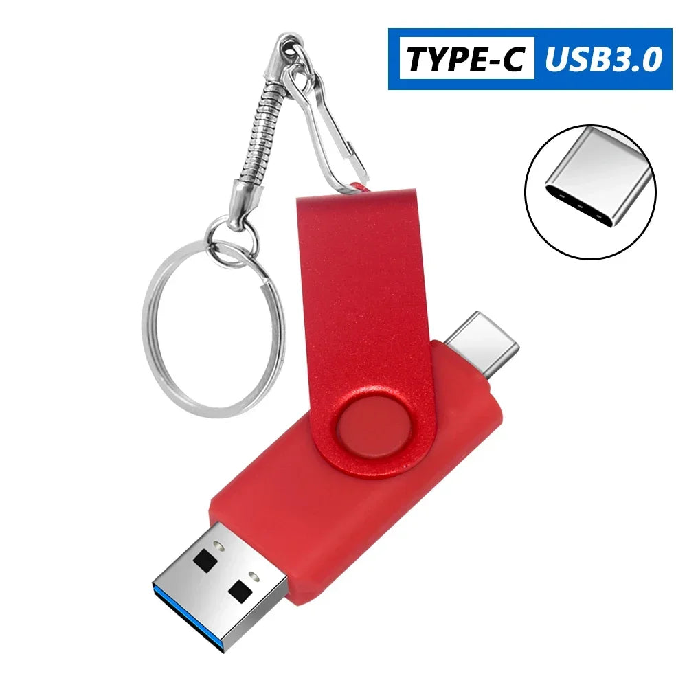 2-in-1 USB 3.0 & Type-C Flash Drive – Rotating Pendrive (16GB-256GB) Divina Constitutio