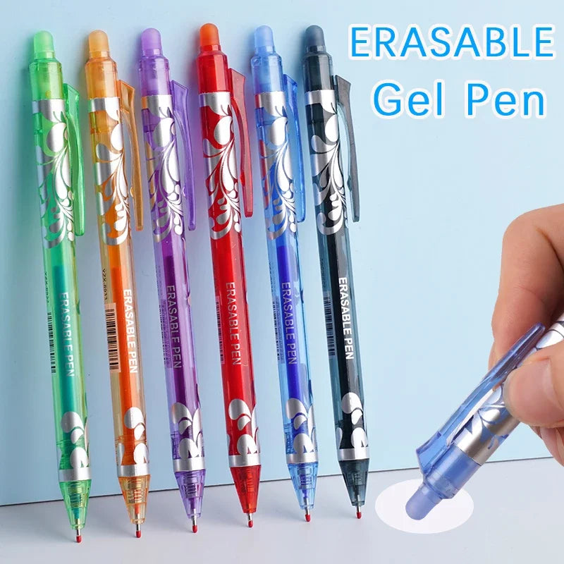 Erasable Gel Pen Set – 6-Color Kawaii Stationery, 0.5mm Divina Constitutio