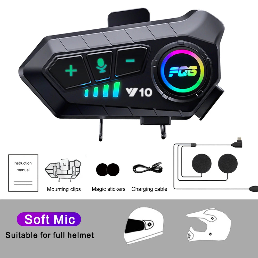 Bluetooth 5.3 Helmet Headset Wireless Hands-free Call Phone Kit Motorcycle Waterproof Earphone MP3 Music Player Speaker for Moto Kairos & Co.