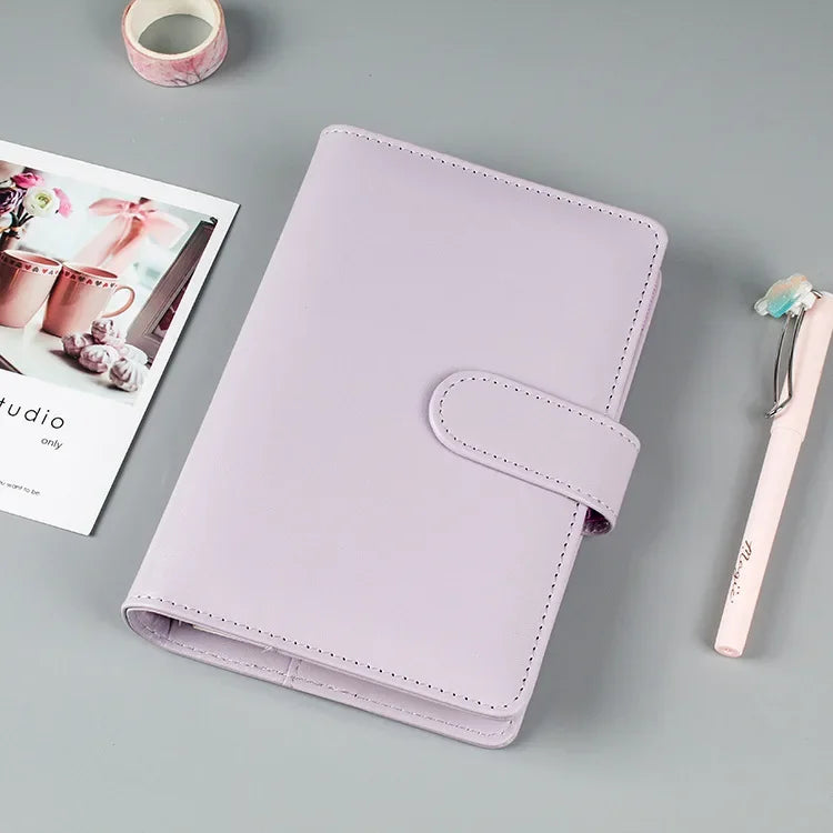 Macaron Series PU Leather Notebook Cover – A5/A6 Clip-On Binder Divina Constitutio