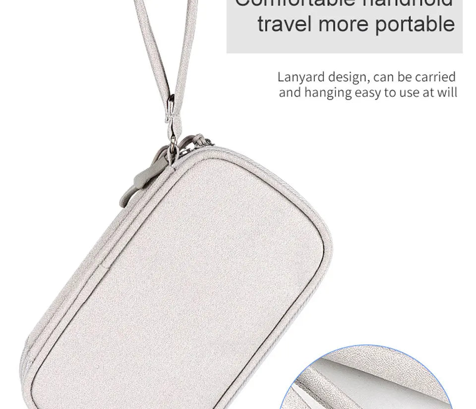Data Cable Storage Bag Waterproof Portable Carry Case  Storage Bag Travel Organizer Bag for Cable Cord USB Charger Kairos & Co.