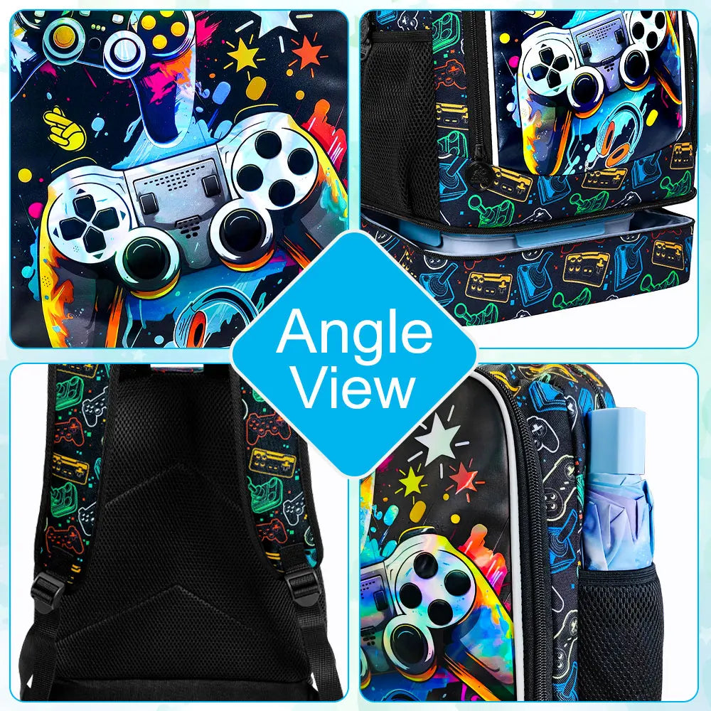 Boys' School Backpack Set – Built-In Lunch Bag Compartment Divina Constitutio