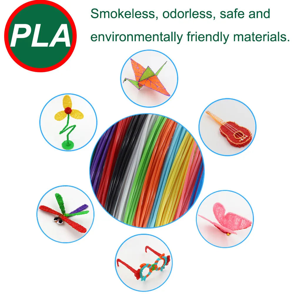 PLA Filament Refills for 3D Printing Pens — Odorless & Safe, Available in 50M–200M Kairos & Co.