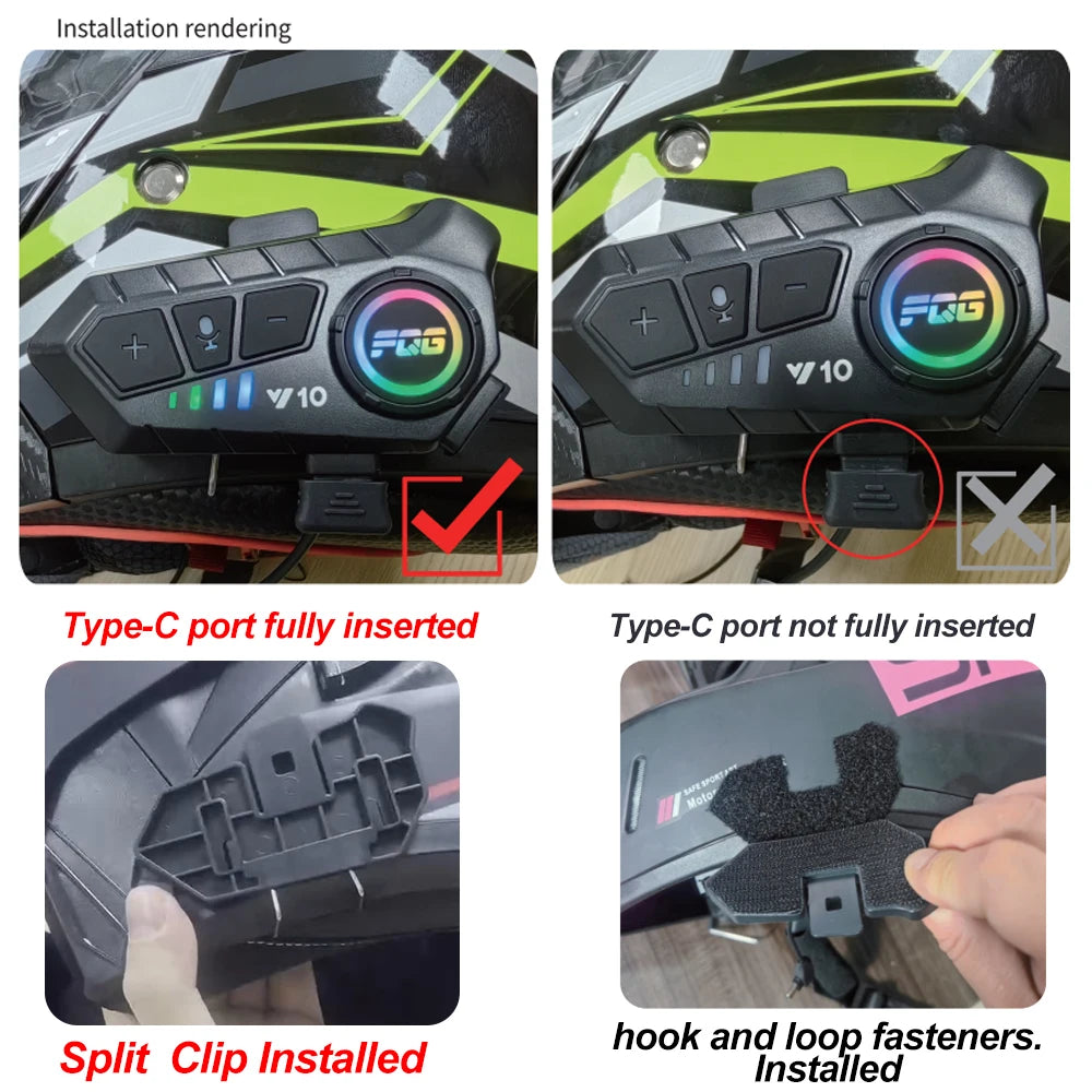Bluetooth 5.3 Helmet Headset Wireless Hands-free Call Phone Kit Motorcycle Waterproof Earphone MP3 Music Player Speaker for Moto Kairos & Co.